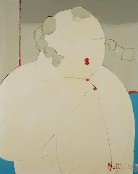 Lot image - Pang Yongjie Chinese, b. 1968 Blue/Grey Figure, 2004