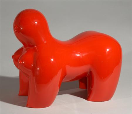 Lot image - Pang Yongjie Chinese, b. 1968 Crawling Figure (Red), 2006