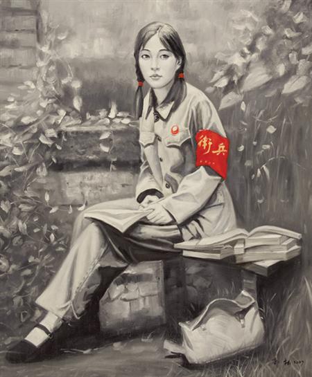 Lot image - Yu Lin Chinese, b. 1960 Untitled (Girl Reading), 2006
