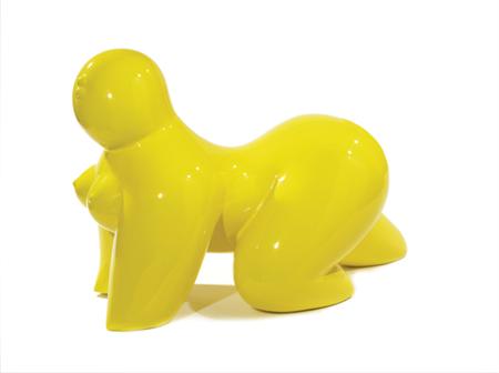 Lot image - Pang Yongjie Chinese, b. 1968 Crawling Figure (Yellow), 2006