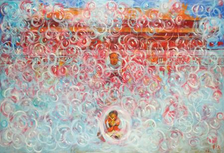 Lot image - Hu Jungiang Chinese, b. 1959 Bubbles, 2004