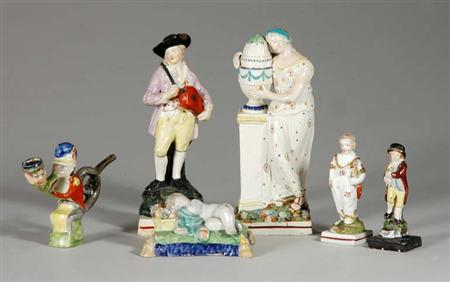 Lot image - Group of Staffordshire Pearlware Figures
