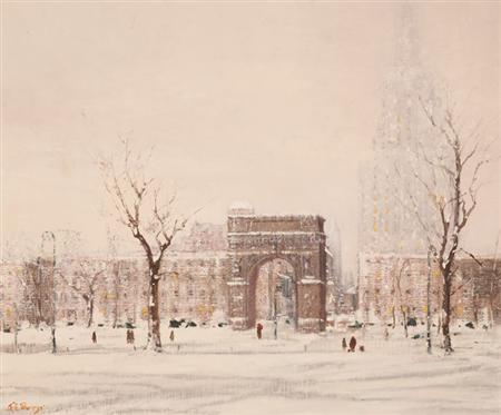 Lot image - Franklin Edward Morris b. 1938 Washington Arch, New York