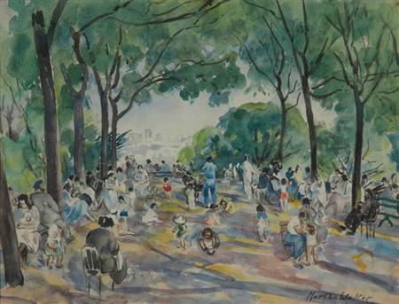 Lot image - Martha Walter 1875-1976 Garden by Sacre Coeur Overlooking Paris