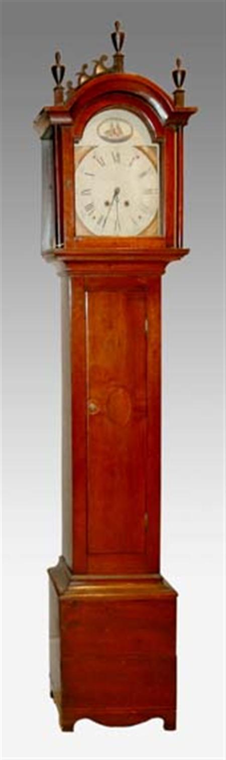Lot image - Federal Inlaid Cherry Tall Case Clock