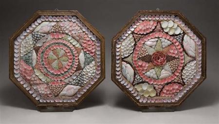 Lot image - Shellwork Sailors Valentine