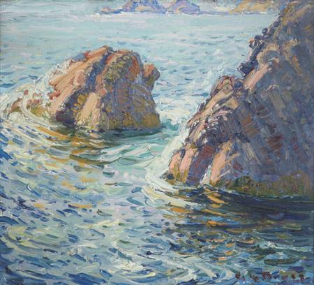 Lot image - George Loftus Noyes 1864-1954 Rocky Coastline