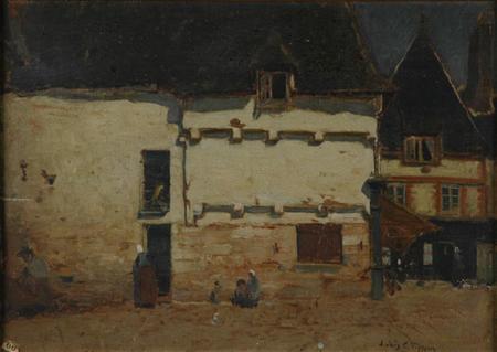 Lot image - Louis Comfort Tiffany 1848-1933 Village at Dusk