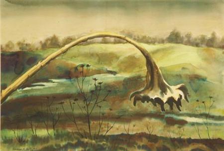 Lot image - Clarence Holbrook Carter 1904-2000  Fall Sunflower, 1947