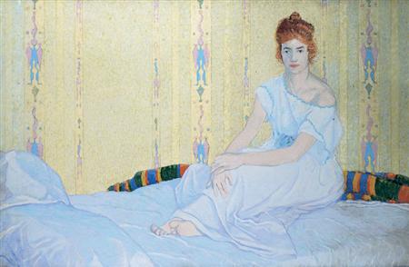 Lot image - Raymond Jonson 1891-1982 Portrait of Vera Jonson (Arrangement Harmonious), 1917