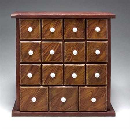 Lot image - Painted and Grain Painted Apothecary Chest