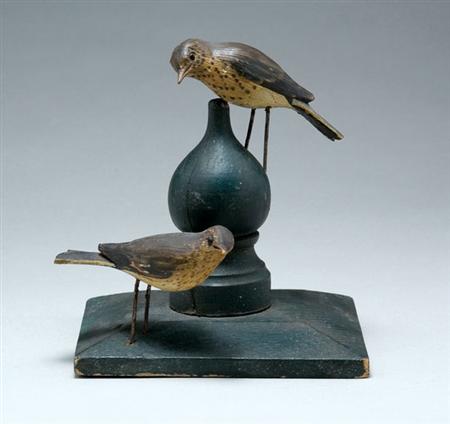 Lot image - Carved and Painted Bird Group