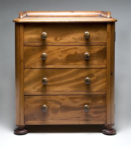 Lot image - Victorian Mahogany Miniature Side Lock Chest