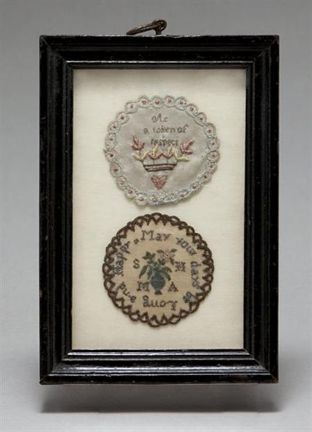 Lot image - Two English Needlework Watch Samplers