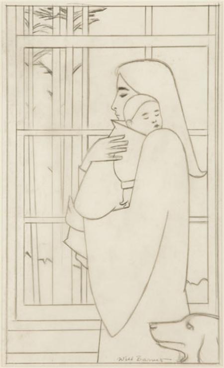 Lot image - Will R. Barnet New York, b. 1911 Midnight (Study for Midnight)