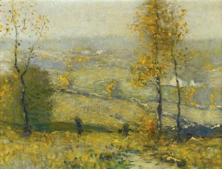 Lot image - Bruce Crane 1857-1937 Autumn in the Countryside