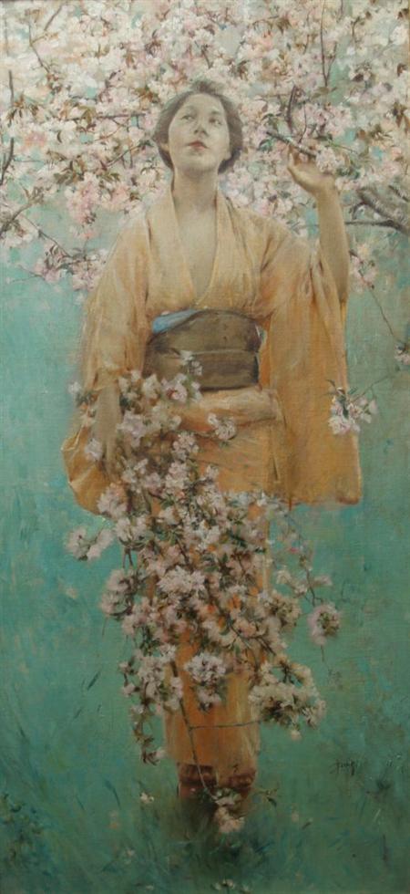 Lot image - Robert Blum 1857 -1903 Cherry Blossoms, 1892