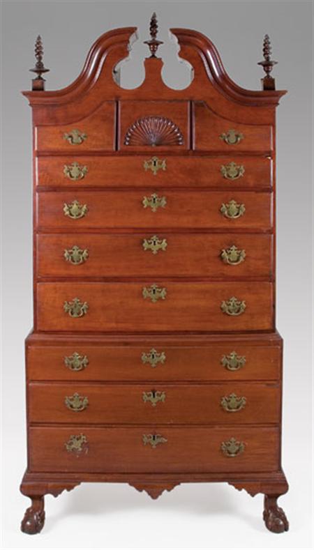 Lot image - Chippendale Mahogany Chest on Chest