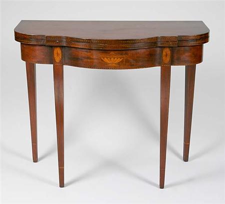 Lot image - Federal Style Inlaid Mahogany Fold-Over Card Table