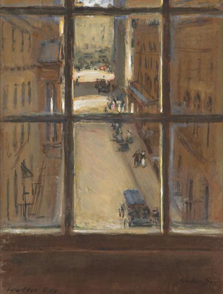 Lot image - Walter Gay 1856-1937 View from a London Window (Suffolk Street from Garlants Hotel)