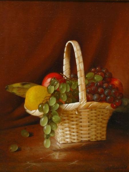 Lot image - Arnoud Wydeveld 1823-1888 Still Life with Fruit in a Basket