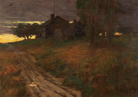 Lot image - Benjamin Foster 1852-1926 An Old New England Farmhouse