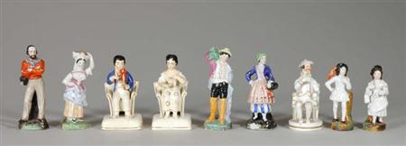 Lot image - Group of Staffordshire and Other Porcelain Figures