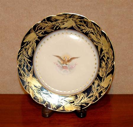 Lot image - French Porcelain President Harrison Plate