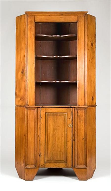 Lot image - American Pine Corner Cupboard