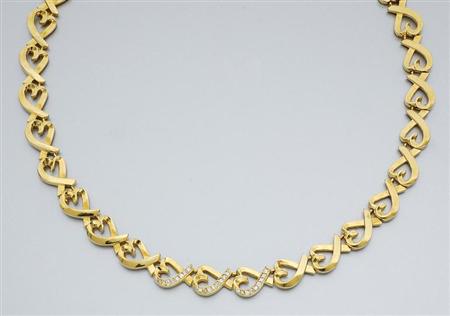 Lot image - Gold and Diamond Necklace
