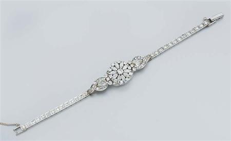 Lot image - Diamond Bracelet-Watch
