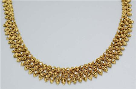 Lot image - Gold and Diamond Necklace