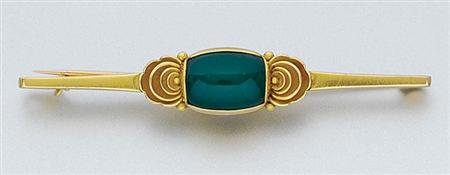 Lot image - Gold and Green Onyx Bar Pin