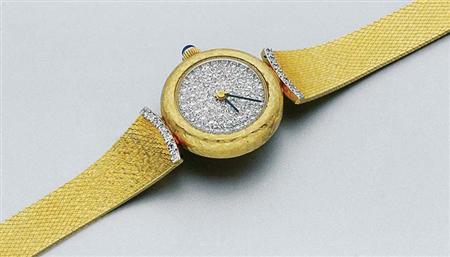 Lot image - Gold and Diamond Wristwatch