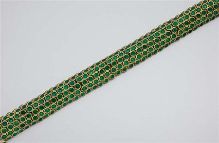 Lot image - Gold and Green Enamel Bracelet