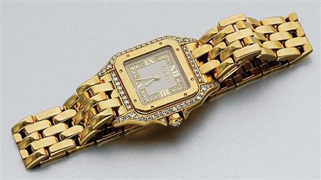 Lot image - Gold and Diamond Wristwatch