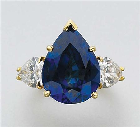 Lot image - Sapphire and Diamond Ring