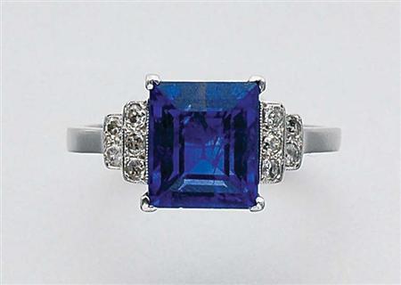 Lot image - Sapphire and Diamond Ring