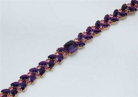 Lot image - Amethyst and Pink Sapphire Bracelet