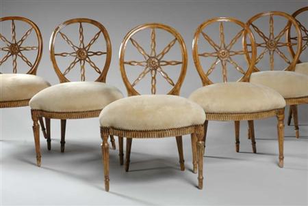 Lot image - Set of Six George III Walnut Dining Chairs