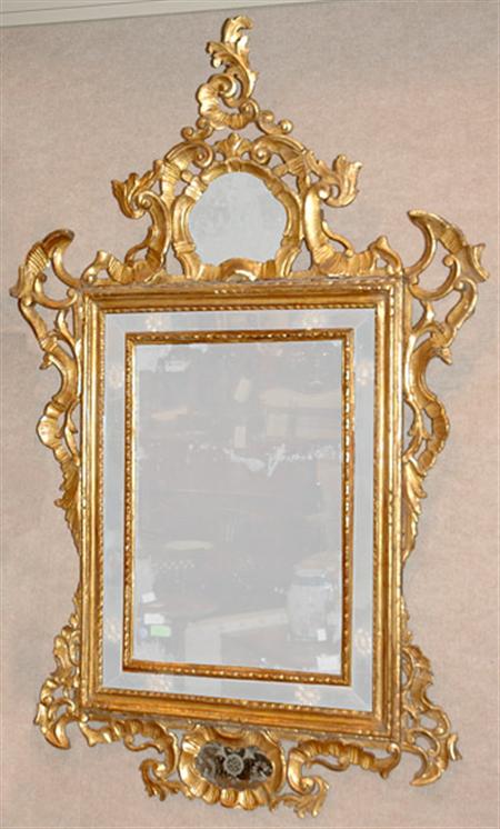 Lot image - Italian Rococo Gilt-Wood Mirror