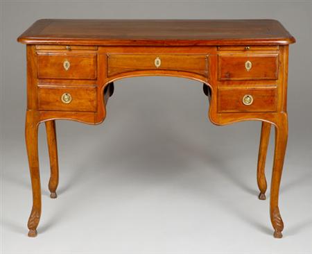 Lot image - Provincial Louis XV Walnut Bureau Plat