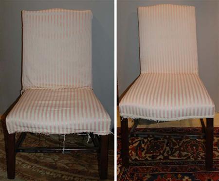 Lot image - Pair of George III Mahogany Upholstered Side Chairs