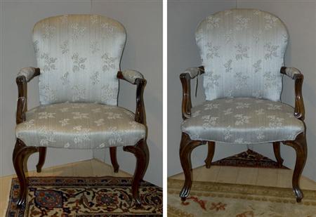Lot image - Set of Four George III Mahogany Open Armchairs
