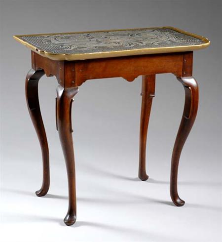 Lot image - Northern European Rococo Beaded Top Rectangular Side Table