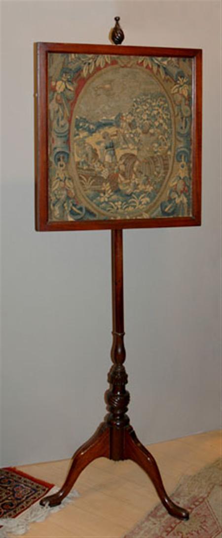 Lot image - George III Style Mahogany Pole Screen