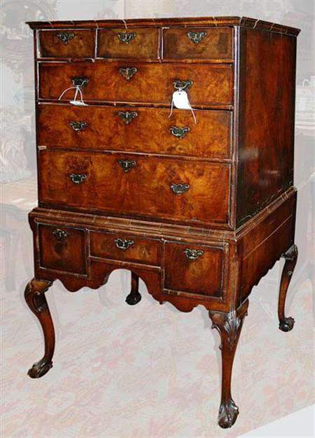 Lot image - George II Walnut Chest on Stand