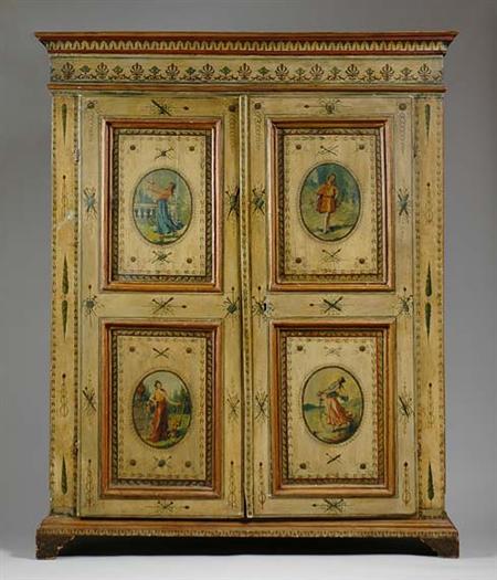 Lot image - Italian Neoclassical Painted Armoire