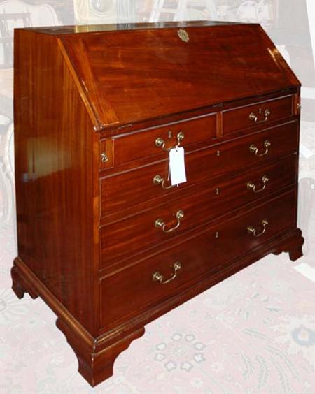 Lot image - George III Style Mahogany Slant Front Desk
