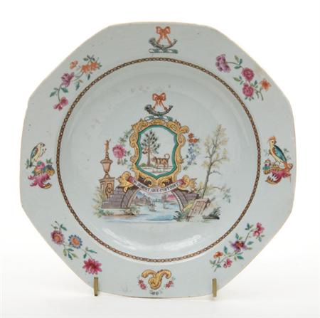 Lot image - Chinese Export Porcelain Armorial Soup Plate